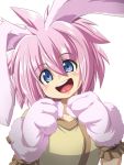  animal_humanoid blue_eyes blush charat_sieles child clothed clothing eternal_melody eyelashes female fist hair hi_res humanoid lagomorph lagomorph_humanoid looking_at_viewer mammal open_mouth pink_hair rabbit_humanoid simple_background smile solo teeth tsuna0 white_background young 