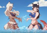  &lt;3 animal_humanoid arctic_fox arctix_(talaniss) bikini breasts bunny_and_fox_world canid canid_humanoid canine canine_humanoid canis cleavage clothed clothing cryska cryska_wintergaze_(rune_ocarina) dog_humanoid domestic_dog female fox fox_humanoid fur hair hi_res humanoid husky mammal markings one_eye_closed siberian_husky swimsuit under_boob unknown_artist water whisker_markings white_hair 