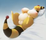  ampharos anus bed belly big_breasts breasts butt female hi_res huge_breasts nintendo nipples nude pink_nipples plump_labia plump_labia&#039; pok&eacute;mon pok&eacute;mon_(species) pussy solo somnamg thick_tail thick_thighs video_games 