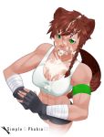  abs animal_humanoid arteia_kincaid_(arctic_android) braided_hair breasts bunny_and_fox_world cleavage clothed clothing cum cum_between_breasts cum_bubble cum_in_hair cum_on_body cum_on_breasts cum_on_clothing cum_on_face excessive_cum female fur green_eyes hair humanoid mammal mustela mustelid mustelid_humanoid musteline simple-phobiaxd stoat stoat_humanoid suntan tan_line weasel_humanoid 