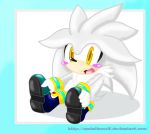  2010 chest_tuft clothing eulipotyphlan footwear gloves hedgehog male mammal shilumi shoes silver_the_hedgehog solo sonic_(series) tuft yellow_eyes 