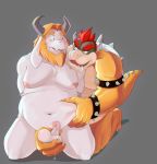  asgore_dreemurr balls bdsm beard belly bondage boss_monster bound bovid bowser caprine chain erection facial_hair goat hair hi_res horn koopa male male/male mammal mario_bros messianicgoat nintendo nipples overweight overweight_male painted penis precum reptile saliva scalie slightly_chubby spikes undertale video_games 