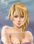  1girl aya_brea blonde_hair blue_eyes breasts bullet_hole cojirooooo hair_between_eyes parasite_eve pe shower_(place) solo towel 