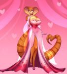  &lt;3 anthro armwear big_breasts breasts cleavage clothed clothing cobra dress elbow_gloves female footwear gloves hi_res high_heels holidays huge_breasts makeup ooo-belise-ooo reptile scalie shoes snake solo thin_waist valentine&#039;s_day wedges wide_hips 