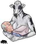  anthro bovid bovine breastfeeding cattle freebison hi_res holstein_friesian_cattle human mammal one_earring peta why 