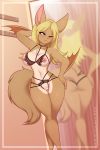  2019 anthro batty_(foxybatty) blonde_hair blue_eyes blush breasts brown_fur butt chiropteran clothing crotchless_panties curvaceous digital_media_(artwork) female fur hair lingerie long_hair mammal mirror nipples nude panties pussy re-sublimity-kun simple_background smile solo standing underwear wings 