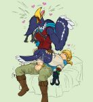  &lt;3 anal anal_penetration anthro avian balls beak big_penis bird blonde_hair breath_of_the_wild butt clothed clothing color_edit colored cum cum_in_ass cum_inside cum_on_butt cum_on_penis daftpatriot duo edit erection feathers hair humanoid humanoid_penis hylian link male male/male mammal nintendo open_mouth partially_clothed penetration penis pointy_ears revali rito sex simple_background smile straddling sweat the_legend_of_zelda tongue tongue_out video_games 