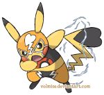  2017 3_toes 5_fingers alpha_channel black_eyes cleft_tail clothed clothing digital_drawing_(artwork) digital_media_(artwork) dipstick_ears electricity luchador nintendo open_mouth outline pikachu pikachu_libre pok&eacute;mon pok&eacute;mon_(species) simple_background toes transparent_background url video_games volmise watermark wrestler yellow_body 