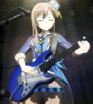  1girl 3d bang_dream! brown_hair electric_guitar eyes_closed guitar hanazono_tae highres instrument long_hair screencap stitched third-party_edit third-party_source 
