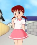  1girl brown_eyes brown_hair child doraemon hasuke minamoto_shizuka 