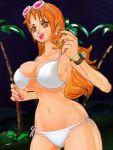  1girl bikini breasts cleavage gmotida huge_breasts large_breasts long_hair nami_(one_piece) one_piece orange_hair smile swimsuit 