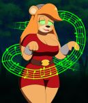  2019 absurd_res belt breasts brown_nose clothed clothing disney dr._chaos female glowing gummi_bears hi_res hypnosis mammal mind_control music open_mouth solo spiral_eyes ursa_(gummi_bears) ursid 