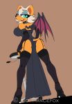  anthro breasts butt chiropteran clothing eulipotyphlan female footwear garter_straps hedgehog high_heels looking_back macmegagerc mammal open_mouth rouge_the_bat rubber shoes smile solo_focus sonic_(series) sonic_the_hedgehog 