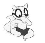  anteater anthro balls blush bulge clothed clothing digital_drawing_(artwork) digital_media_(artwork) eyewear glasses happy_tree_friends long_snout male mammal penis pilosan sailewder simple_background sniffles_(htf) snout solo underwear xenarthran 