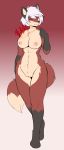 anthro breasts canid canine eyes_closed female fox hi_res mammal munks_(artist) nipples nude pussy smile solo standing wide_hips 
