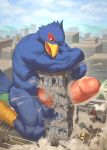  anthro avian big_penis bird building building_penetration car city cum cum_on_ground destruction falco_lombardi hi_res humanoid_penis macro male nintendo penis star_fox tobito vehicle video_games 