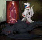  anal anal_penetration anthro anthro_on_feral balls bestiality collar cowgirl_position cum cum_in_ass cum_inside cum_splatter dragon duo erection feral hi_res how_to_train_your_dragon internal justmegabenewell male male/male masturbation night_fury nude on_top open_mouth orgasm penetration scalie sex tongue tongue_out toothless 