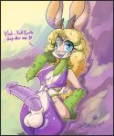  anthro balls barbed_penis big_penis clothed clothing dickgirl hybrid intersex lagomorph looking_at_viewer mammal open_mouth penis priscillia rabbit smile solo wide_hips xilrayne 