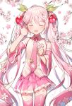  azit_(down) hatsune_miku sakura_miku seifuku thighhighs vocaloid 