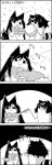  4koma animal_ears brooch comic commentary_request cup futatsuiwa_mamizou glasses greyscale hanami highres holding imaizumi_kagerou jewelry kneeling leaf leaf_on_head long_hair monochrome no_humans petals pince-nez pouring raccoon_ears raccoon_tail sakazuki shaded_face shawl short_hair smile tail tail_wagging tani_takeshi tokkuri touhou translation_request wolf_ears wolf_tail yukkuri_shiteitte_ne 