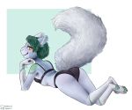  &lt;3 2019 5_fingers acqua anthro blue_puddle blush breasts butt clothed clothing digital_drawing_(artwork) digital_media_(artwork) eyelashes female fullbody fur hair half-closed_eyes looking_at_viewer mammal paws rodent sciurid short_hair signature simple_background smile solo undercut underwear 