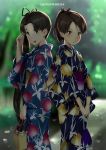  ayanami_(kancolle) kantai_collection kimono shikinami_(kancolle) wa_(genryusui) 