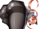  1girl alisa_southerncross animal_ears ass bent_over blush cameltoe cat_ears from_behind hair_bobbles hair_ornament highres huge_ass keroro_gunsou long_hair looking_at_viewer looking_back low_twintails panties panties_under_pantyhose pantyhose red_eyes red_hair shiny shiny_hair skirt solo thighband_pantyhose twintails underwear upskirt 