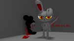  16:9 3d_(artwork) 4k absurd_res blood bloody_bunny death digital_media_(artwork) fan_character hi_res lagomorph mammal melee_weapon rabbit red_eyes stitches sword weapon 