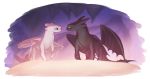  2019 digital_media_(artwork) dragon duo feral hi_res how_to_train_your_dragon icelectricspyro membranous_wings night_fury smile standing wings 