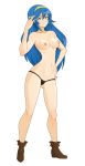  1girl absurdres blue_eyes blue_hair breasts fire_emblem fire_emblem:_kakusei highres lucina nintendo nipples panties smile topless underwear 