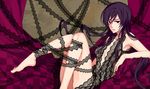  armpits bad_id bad_pixiv_id barefoot breasts cleavage dress feet genderswap genderswap_(mtf) gundam gundam_00 lace long_hair medium_breasts nipples osamu_(jagabata) purple_hair red_eyes see-through solo tieria_erde 