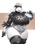  2019 anthro big_breasts blindfold boss_monster bovid breasts caprine clothed clothing female fur gloves goat hi_res legwear mammal nier_automata ocaritna solo thick_thighs toriel undertale video_games voluptuous yorha_2b 