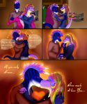  absurd_res anthro blush comic dinosaur english_text female fruitybootyraptor hi_res hybrid kissing male male/female reptile rick_arthur romantic scalie suss_(fbr) text 