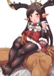  10s 1boy 1girl antlers arulumaya blush breath brown_hair christmas feet fur_trim gloves granblue_fantasy harbin harvin hetero long_hair mole mole_under_eye mushi024 no_shoes open_mouth pantyhose penis pointy_ears reindeer_antlers shiny shiny_clothes solo_focus sweat thick_thighs thigh_sex thighs tiara toes uncensored 