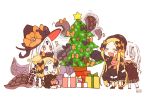  &gt;_&lt; /\/\/\ 4girls :d :i :o ^_^ abigail_williams_(fate/grand_order) bangs black_bow black_dress black_footwear black_headwear black_jacket blonde_hair blue_eyes blush bow box bug butterfly christmas christmas_ornaments christmas_tree closed_eyes closed_mouth dress eating eyebrows_visible_through_hair eyes_closed fate/grand_order fate_(series) food food_on_face forehead gift gift_box gingerbread_man hair_bow hair_bun hat highres insect jacket key lavinia_whateley_(fate/grand_order) long_hair long_sleeves multiple_girls multiple_persona object_hug open_mouth orange_bow parted_bangs polka_dot polka_dot_bow red_eyes red_footwear signature sitting sleeves_past_fingers sleeves_past_wrists smile sofra standing star stuffed_animal stuffed_toy suction_cups teddy_bear tentacle v-shaped_eyebrows very_long_hair white_background white_hair witch_hat 