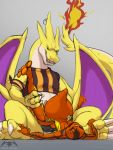  abdominal_bulge amphibian anal anal_penetration anthro big_dom_small_sub big_penis bulge charizard clothed clothing colored_sketch cum cum_in_ass cum_inflation cum_inside duo erection hi_res inflation knot male male/male nintendo nude open_mouth penetration penis penis_outline pok&eacute;mon pok&eacute;mon_(species) sex sitting size_difference sonsasu video_games 