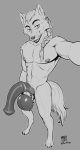  animal_genitalia animal_penis anthro balls big_balls big_penis canid canine equine_penis flaccid greyscale hi_res male mammal monochrome nipple_piercing nipples nude omari penis piercing selfie solo standing vein 