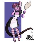  clothing collar duster female hi_res latex_transformation legwear maid_uniform mammal mouse rodent rubber rubbermage simple_background solo stockings striped_legwear striped_stockings stripes transformation uniform 