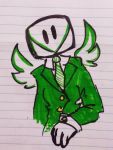 absurd_res ambiguous_gender clothing copic_markers formal gallil hi_res humanoid lined_paper memo_(swapnote) necktie object_head simple_background solo suit swapnote traditional_media_(artwork) vertical_bar_eyes waist_up wings 