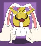 abra anthro balls big_balls big_breasts bow breasts cleavage clothed clothing duo erection eyes_closed female freckles fur hi_res huge_balls huge_breasts humanoid_penis hyper hyper_balls hyper_penis kaboozle lagomorph long_ears lopunny male male/female mammal nintendo nude penetration penis pok&eacute;mon pok&eacute;mon_(species) pussy sex simple_background skirt small_feet thick_thighs timothy_vladislaus vaginal video_games white_fur 