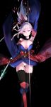  aritsuno cleavage fate/grand_order miyamoto_musashi_(fate/grand_order) sword thighhighs 