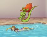  absurd_res anthro bikini cleo_(twin_dragons) clothing dragon dragonkai duo female hair_streak hi_res inside kaya_(twin_dragons) reptile scalie snake swimming swimming_pool swimsuit twin_dragons_(webcomic) 