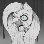  2019 angry digital_media_(artwork) drooling earth_pony equid equine fangs feral fluttershy_(mlp) friendship_is_magic hi_res horse mammal my_little_pony open_mouth pony saliva solo suirano vein 
