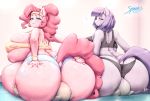  ? ambiguous_gender anus big_breasts big_butt breasts butt butt_grab clothing cutie_mark dock equid equine facesitting female female/ambiguous female_on_top friendship_is_magic group hair hand_on_butt headband huge_breasts huge_butt hyper hyper_breasts mammal maud_pie_(mlp) morbidly_obese my_little_pony obese on_top overweight pinkie_pie_(mlp) rear_view sibling sister sisters spindles torn_clothing 