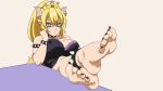  16:9 5_toes animal_humanoid animated barefoot black_toenails blonde_hair blue_eyes bowsette_meme bracelet breasts clothed clothing collar eyebrows eyelashes feet female foot_focus frown hair hi_res horn humanoid humanoid_feet jewelry looking_at_viewer nails nipple_outline pointy_ears ponytail smile soles solo spiked_anklet spiked_armlet spiked_bracelet spiked_collar spiked_tail spikes super_crown thick_eyebrows toenails toes zorzero 