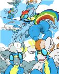  ! absurd_res bbsartboutique camel_toe comic equid equine female feral friendship_is_magic group hi_res male mammal my_little_pony pterippus rainbow_dash_(mlp) sweat wonderbolts_(mlp) 