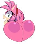  alpha_channel amy_rose anthro bent_over big_butt bubble_butt butt butt_focus eulipotyphlan female green_eyes hairband hedgehog icon looking_back mammal on_glass open_mouth presenting presenting_hindquarters rear_view simple_background solo sonic_(series) squish_(artist) teeth transparent_background 