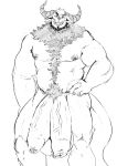  absurd_res anthro ball_hair balls big_balls big_penis canid canine demon flaccid greyscale hi_res horn huge_balls huge_penis humanoid_penis hybrid male mammal monochrome multi_penis muscular muscular_male penis pubes serex sketch solo standing uncut vein 
