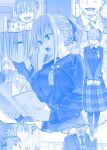  baby bangs blue_theme getsuyoubi_no_tawawa himura_kiseki maegami-chan_(tawawa) monochrome school_uniform 