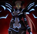  abyss_healer armor bikini_armor bodysuit breasts cardfight!!_vanguard corruption highres horns large_breasts long_hair pink_hair screencap stitched tagme third-party_edit 
